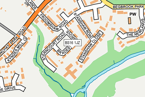 BS16 1JZ map - OS OpenMap – Local (Ordnance Survey)