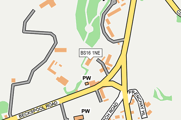 BS16 1NE map - OS OpenMap – Local (Ordnance Survey)