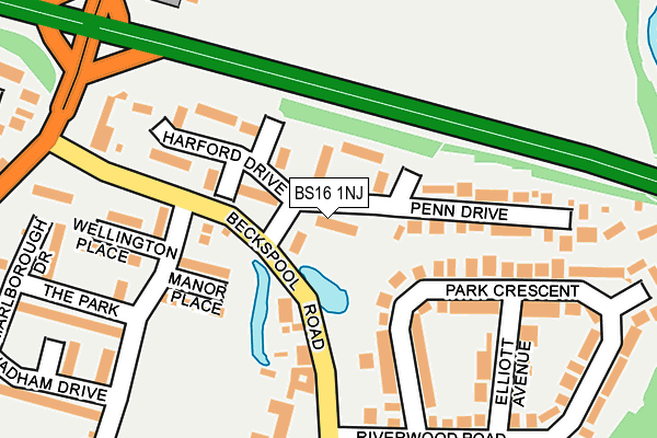 BS16 1NJ map - OS OpenMap – Local (Ordnance Survey)
