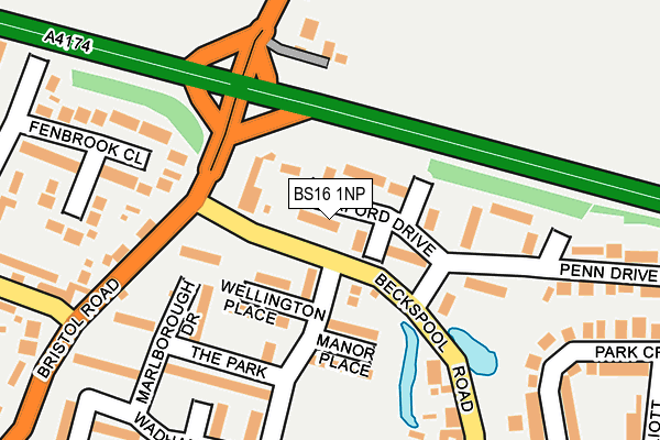 BS16 1NP map - OS OpenMap – Local (Ordnance Survey)