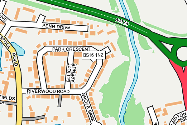 BS16 1NZ map - OS OpenMap – Local (Ordnance Survey)