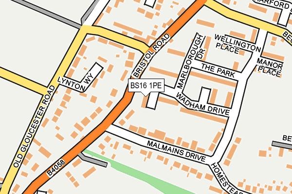 BS16 1PE map - OS OpenMap – Local (Ordnance Survey)
