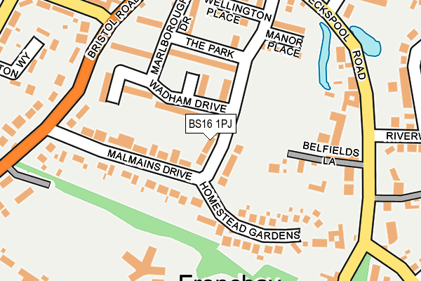 BS16 1PJ map - OS OpenMap – Local (Ordnance Survey)