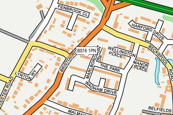BS16 1PN map - OS OpenMap – Local (Ordnance Survey)