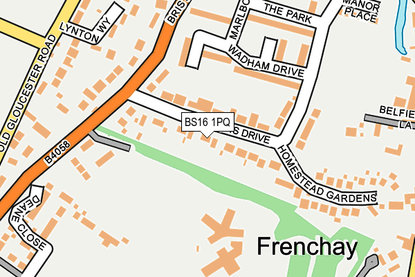 Map of THE FRENCHAY RESIDENTS' ASSOCIATION COMMUNITY INTEREST COMPANY at local scale