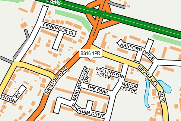 BS16 1PR map - OS OpenMap – Local (Ordnance Survey)