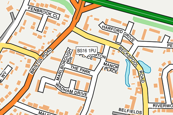 BS16 1PU map - OS OpenMap – Local (Ordnance Survey)