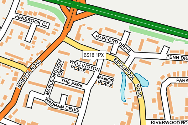 BS16 1PX map - OS OpenMap – Local (Ordnance Survey)