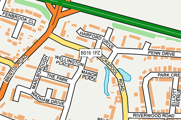 BS16 1PZ map - OS OpenMap – Local (Ordnance Survey)