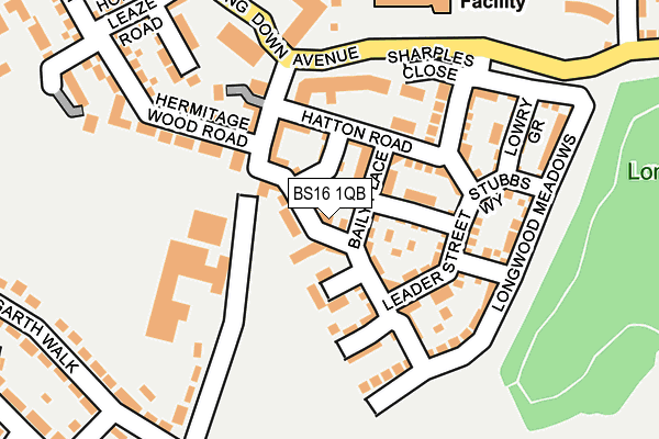 BS16 1QB map - OS OpenMap – Local (Ordnance Survey)