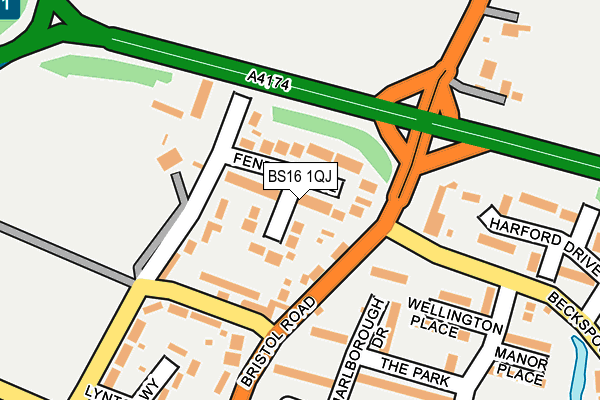 BS16 1QJ map - OS OpenMap – Local (Ordnance Survey)