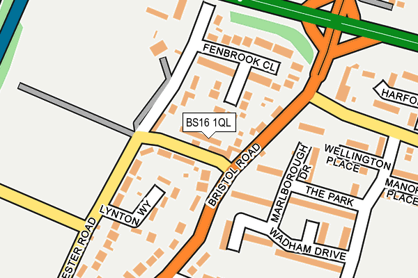 BS16 1QL map - OS OpenMap – Local (Ordnance Survey)