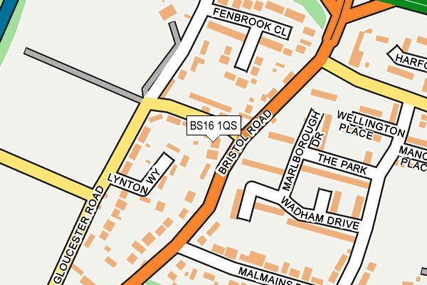 BS16 1QS map - OS OpenMap – Local (Ordnance Survey)