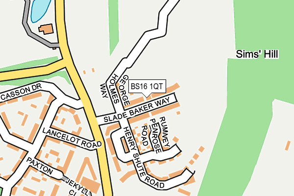 BS16 1QT map - OS OpenMap – Local (Ordnance Survey)