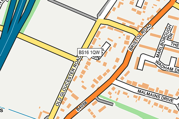 BS16 1QW map - OS OpenMap – Local (Ordnance Survey)