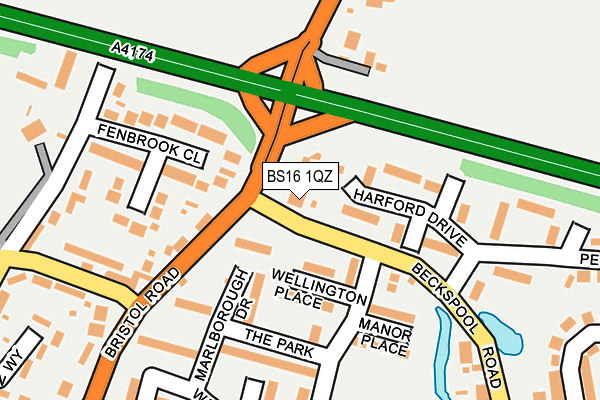 BS16 1QZ map - OS OpenMap – Local (Ordnance Survey)