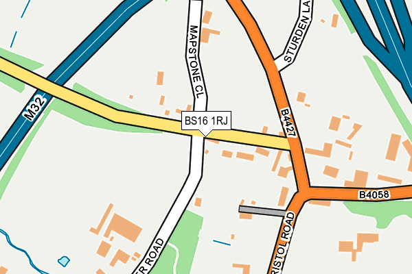 BS16 1RJ map - OS OpenMap – Local (Ordnance Survey)