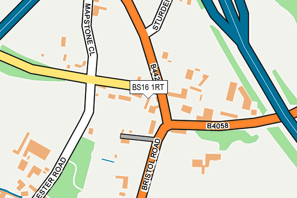 BS16 1RT map - OS OpenMap – Local (Ordnance Survey)