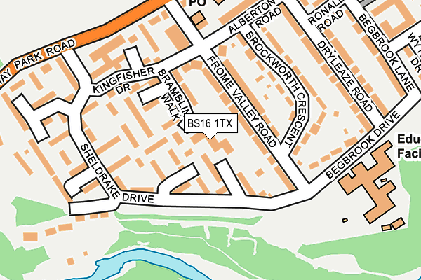 BS16 1TX map - OS OpenMap – Local (Ordnance Survey)