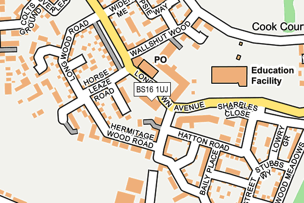 BS16 1UJ map - OS OpenMap – Local (Ordnance Survey)
