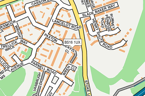 BS16 1UX map - OS OpenMap – Local (Ordnance Survey)