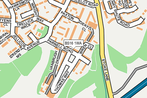 BS16 1WA map - OS OpenMap – Local (Ordnance Survey)