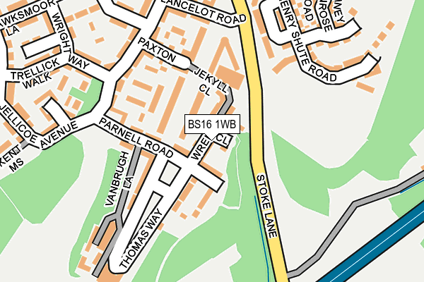 BS16 1WB map - OS OpenMap – Local (Ordnance Survey)