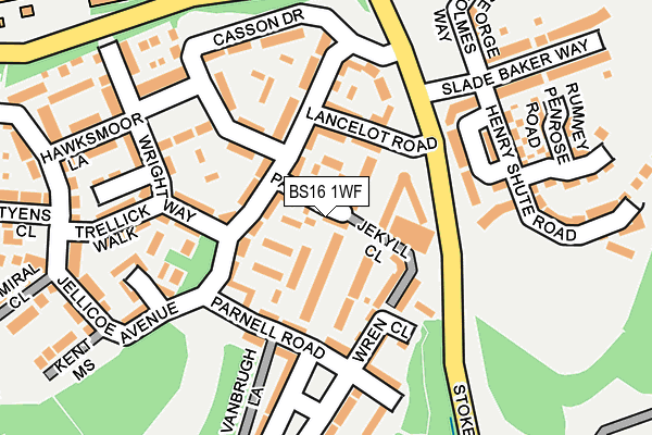 BS16 1WF map - OS OpenMap – Local (Ordnance Survey)