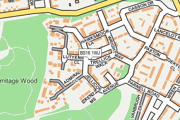 BS16 1WJ map - OS OpenMap – Local (Ordnance Survey)