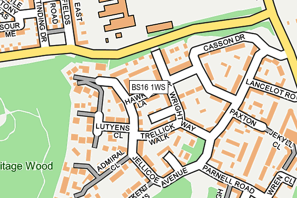 BS16 1WS map - OS OpenMap – Local (Ordnance Survey)