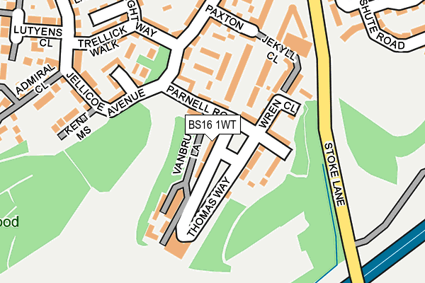 BS16 1WT map - OS OpenMap – Local (Ordnance Survey)
