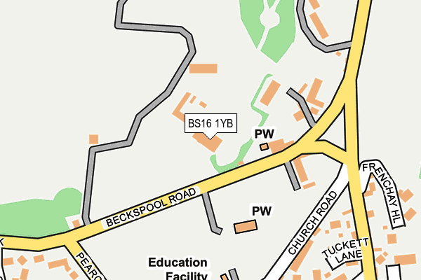 BS16 1YB map - OS OpenMap – Local (Ordnance Survey)