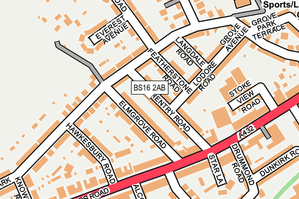 BS16 2AB map - OS OpenMap – Local (Ordnance Survey)