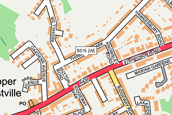 BS16 2AE map - OS OpenMap – Local (Ordnance Survey)
