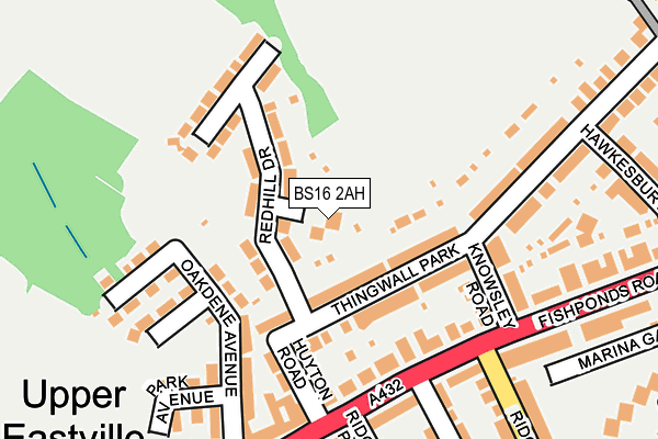 BS16 2AH map - OS OpenMap – Local (Ordnance Survey)