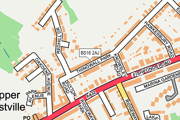 BS16 2AJ map - OS OpenMap – Local (Ordnance Survey)