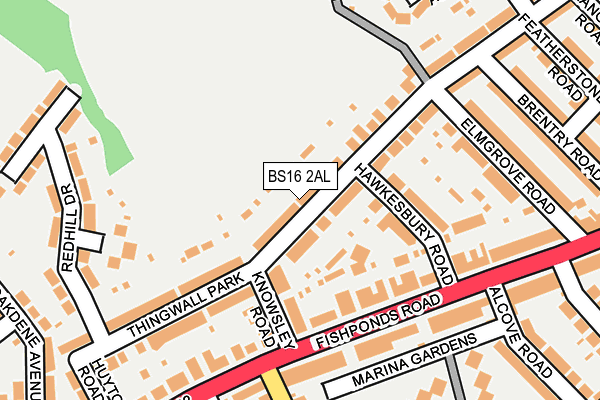 BS16 2AL map - OS OpenMap – Local (Ordnance Survey)