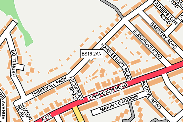 BS16 2AN map - OS OpenMap – Local (Ordnance Survey)