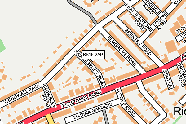 BS16 2AP map - OS OpenMap – Local (Ordnance Survey)