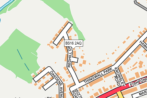 BS16 2AQ map - OS OpenMap – Local (Ordnance Survey)