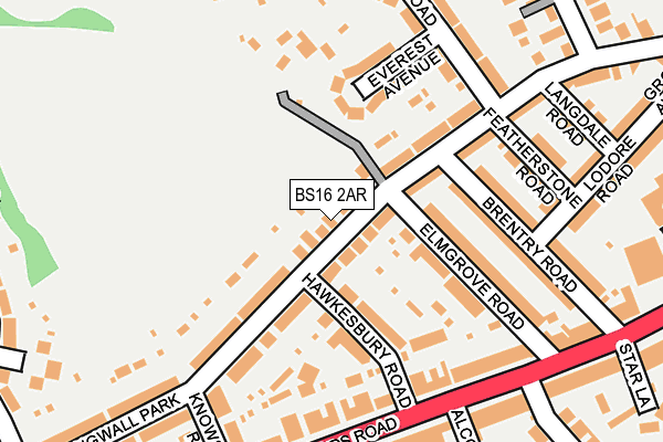BS16 2AR map - OS OpenMap – Local (Ordnance Survey)