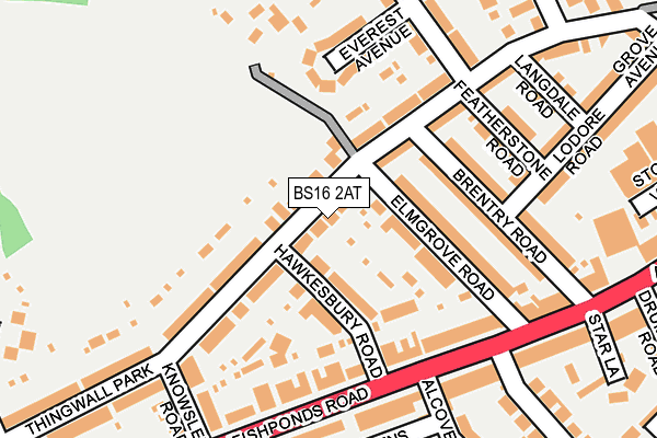 BS16 2AT map - OS OpenMap – Local (Ordnance Survey)