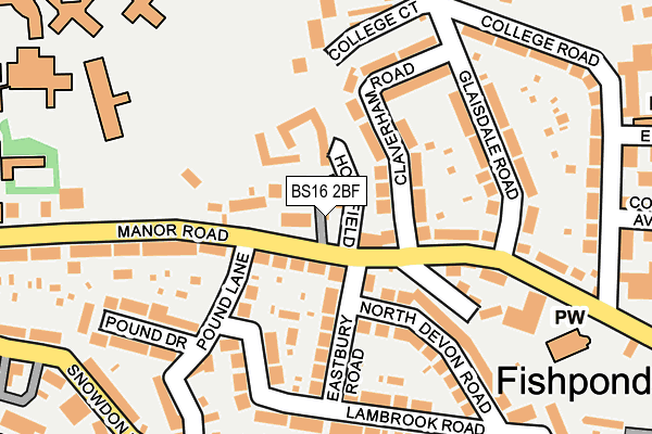 BS16 2BF map - OS OpenMap – Local (Ordnance Survey)