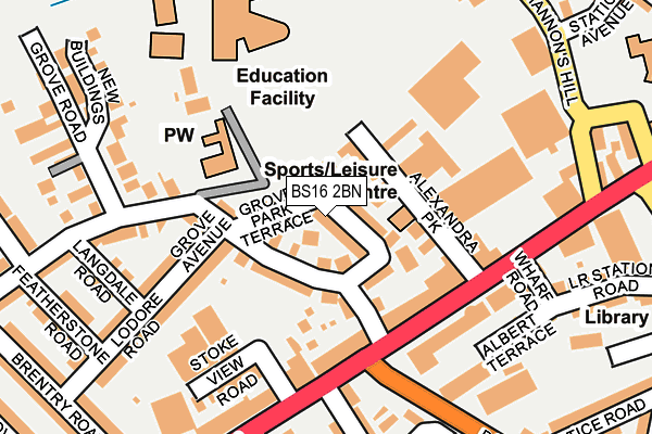 BS16 2BN map - OS OpenMap – Local (Ordnance Survey)