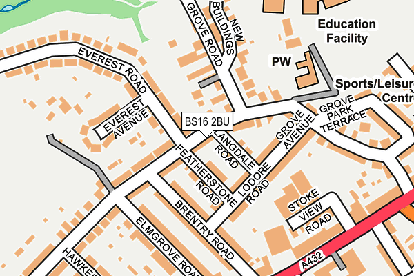 BS16 2BU map - OS OpenMap – Local (Ordnance Survey)