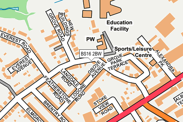 BS16 2BW map - OS OpenMap – Local (Ordnance Survey)