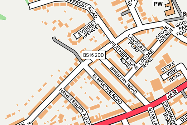 BS16 2DD map - OS OpenMap – Local (Ordnance Survey)