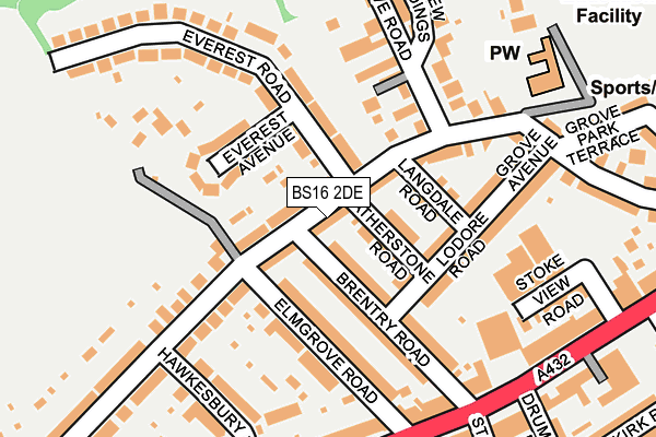BS16 2DE map - OS OpenMap – Local (Ordnance Survey)