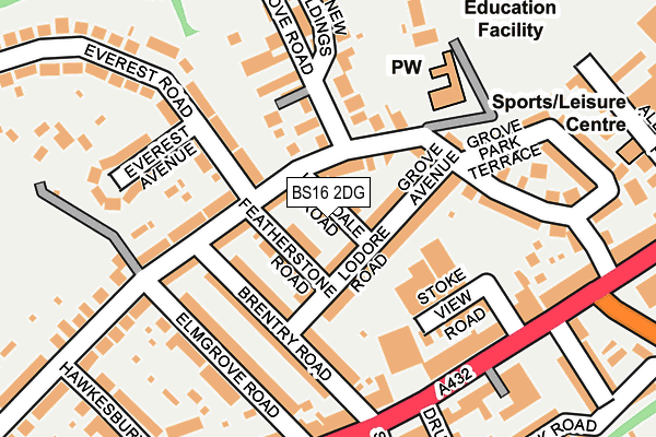 BS16 2DG map - OS OpenMap – Local (Ordnance Survey)
