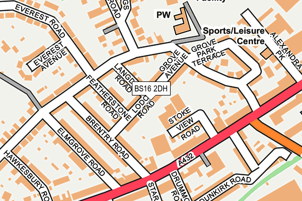 BS16 2DH map - OS OpenMap – Local (Ordnance Survey)